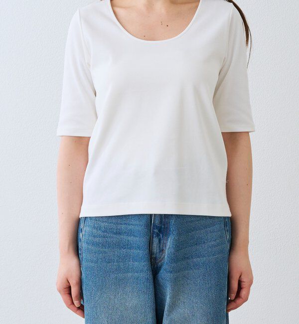  「予約【接触冷感/透湿/紫外線防止】5分袖フライスTee」|Tシャツ・カットソー|