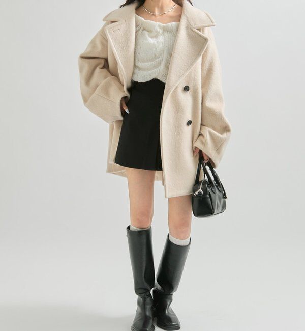  「ウール混 シャギーミドルコート」|その他|