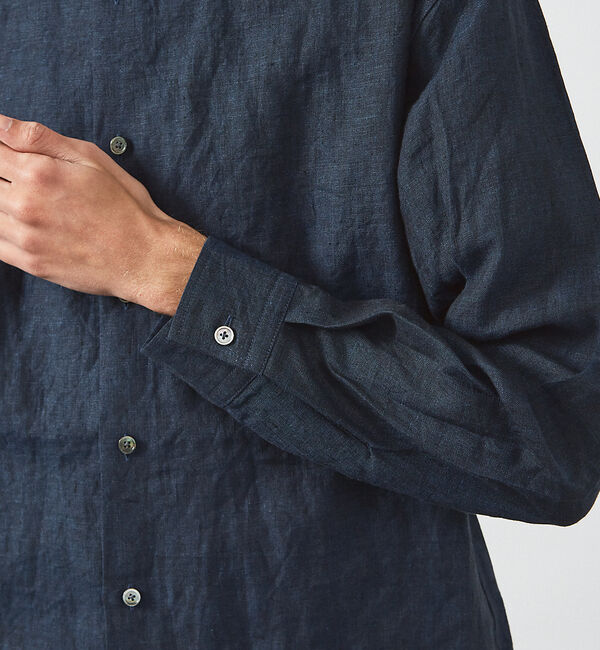 ABAHOUSE「【LUXE Linen Solaro】バンドカラー リネンシャツ」|シャツ・ブラウス|