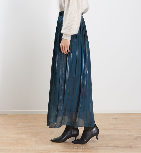 Rouge vif「サテンギャザーロングスカート」|スカート|