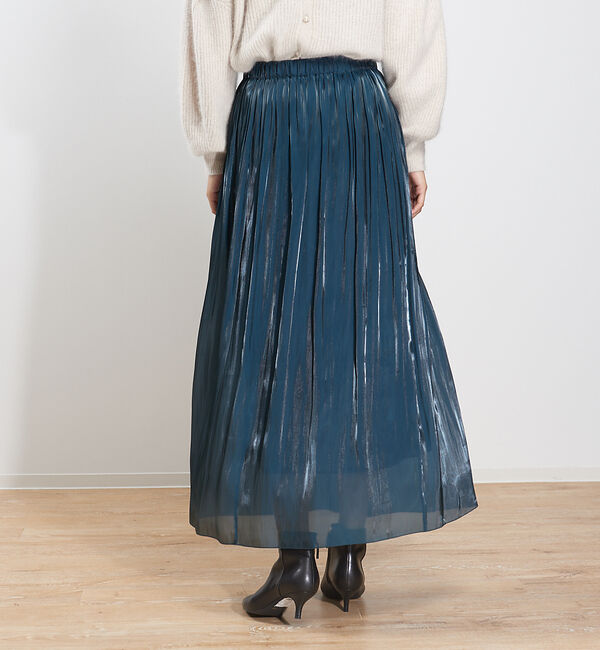 Rouge vif「サテンギャザーロングスカート」|スカート|