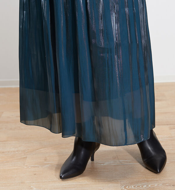 Rouge vif「サテンギャザーロングスカート」|スカート|