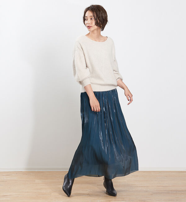 Rouge vif「サテンギャザーロングスカート」|スカート|