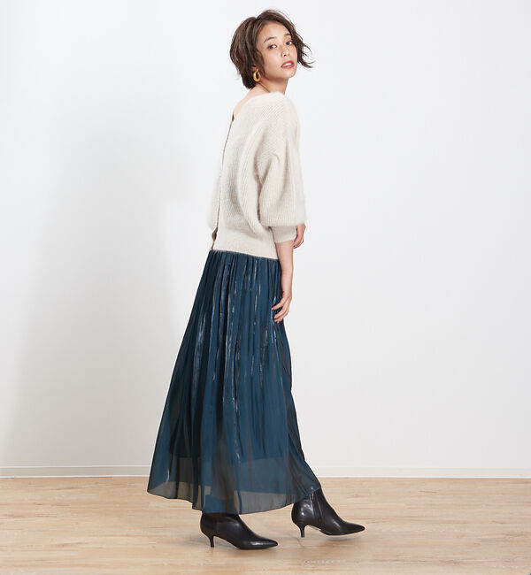 Rouge vif「サテンギャザーロングスカート」|スカート|