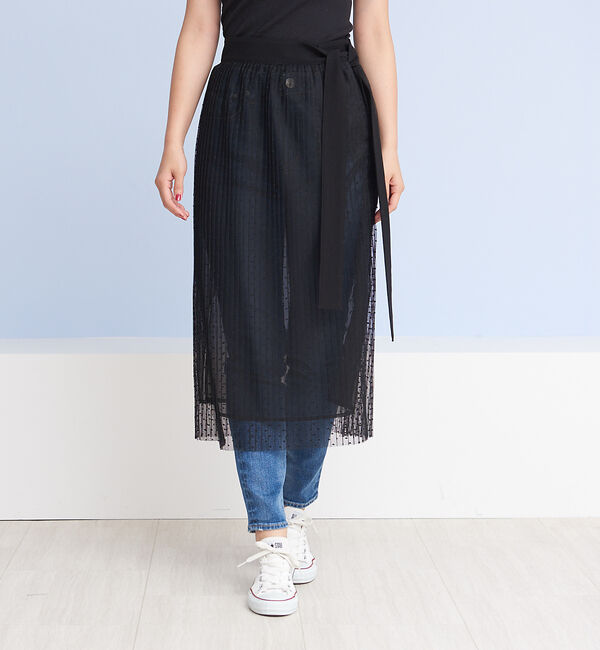 Rouge vif「ドットチュールオーバースカート」|スカート|