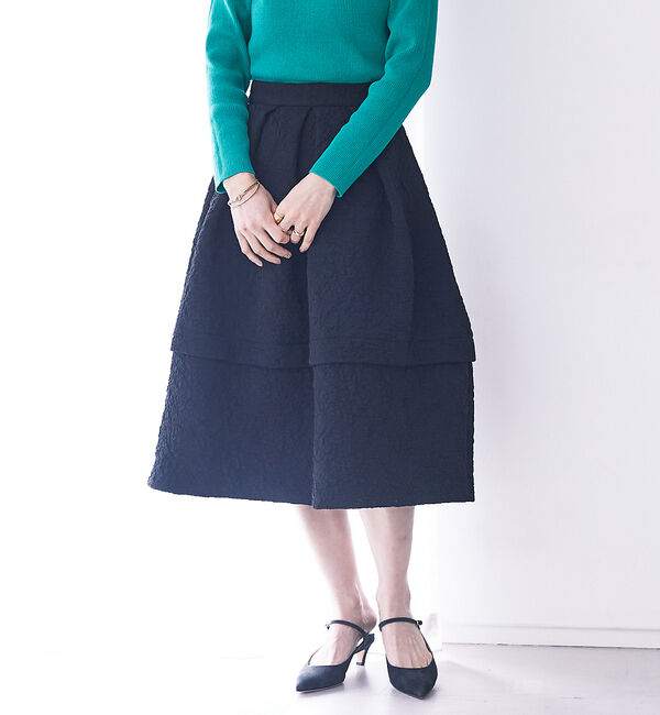 Rouge vif「【BELLE ROBE】ふくれジャガードスカート」|スカート|ブラック