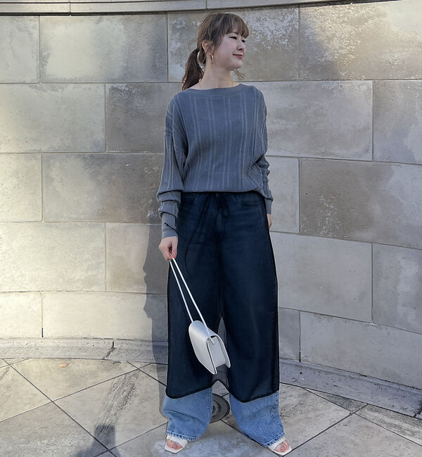 Rouge vif「変形ストライプ前後2WAYニット / カーディガン」|ニット・セーター|