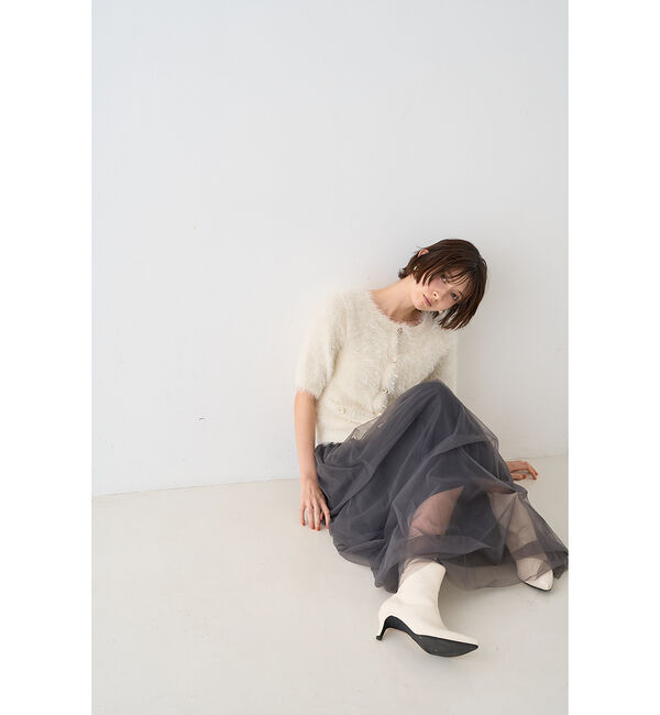 Rouge vif「【一部店舗限定】ハーフスリーブシャギーニットカーディガン」|ニット・セーター|