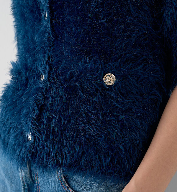 Rouge vif「【一部店舗限定】ハーフスリーブシャギーニットカーディガン」|ニット・セーター|