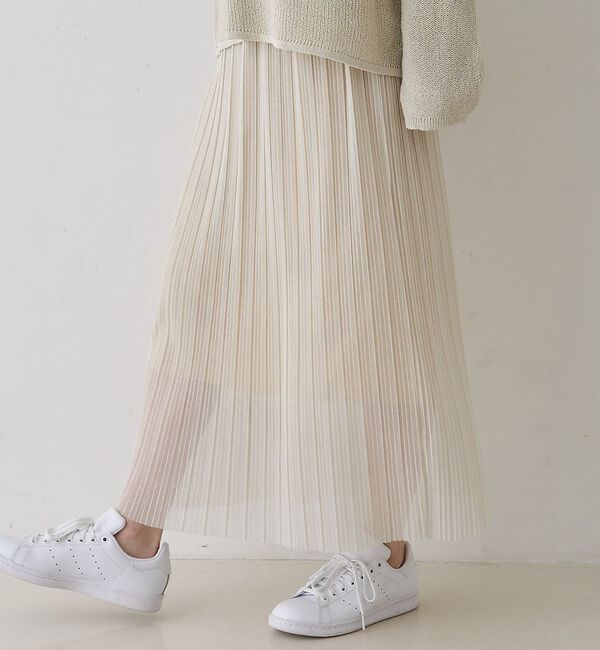 Rouge vif「【一部店舗限定】ラメシアープリーツスカート」|スカート|アイボリー