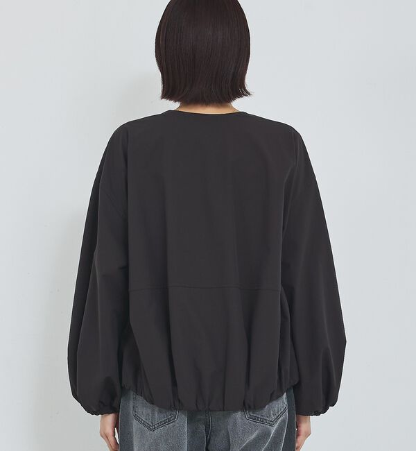 abahouse mavie「【撥水加工】ノーカラーショートブルゾン/春服/ライトアウター/長袖/きれいめ」|ブルゾン・スタジャン|