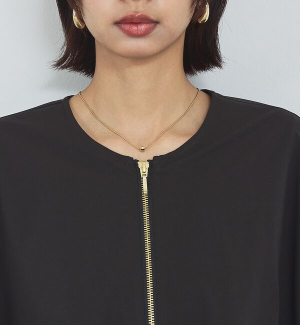 abahouse mavie「【撥水加工】ノーカラーショートブルゾン/春服/ライトアウター/長袖/きれいめ」|ブルゾン・スタジャン|