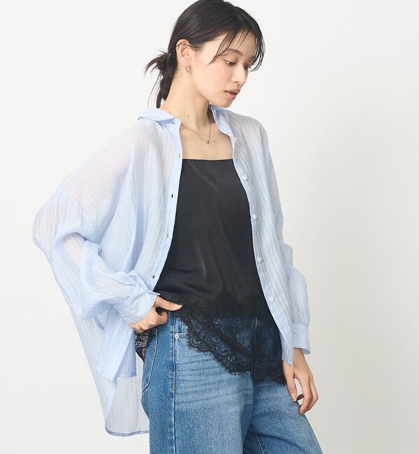 abahouse mavie「【レイヤード映え】サテン裾レースキャミソール」|キャミソール|