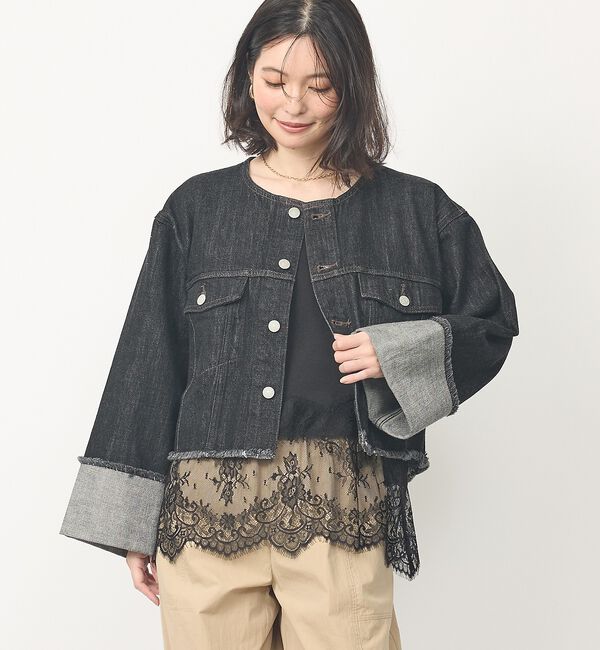 abahouse mavie「【レイヤード映え】サテン裾レースキャミソール」|キャミソール|