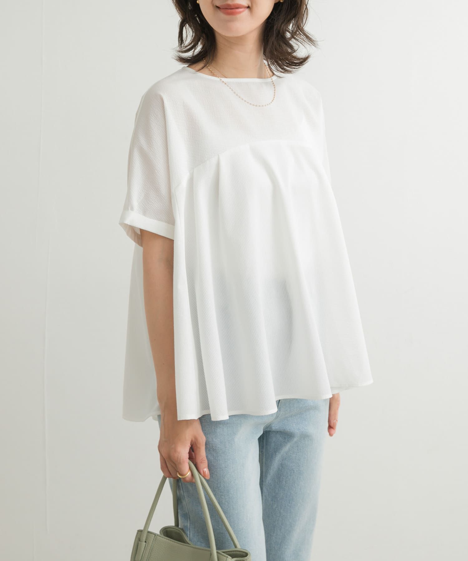 URBAN RESEARCH DOORS「フレア切替えブラウス」|Tシャツ・カットソー|