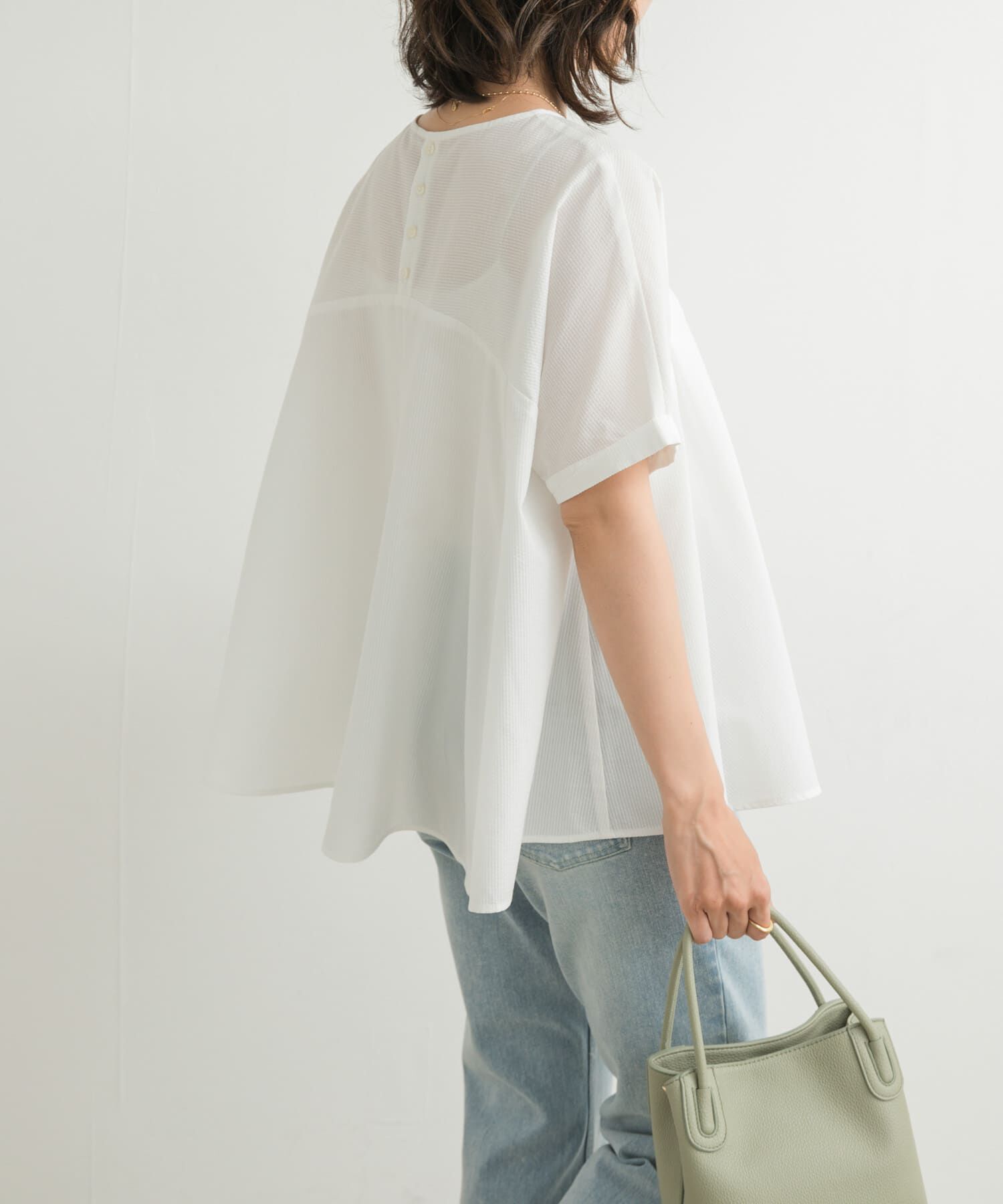 URBAN RESEARCH DOORS「フレア切替えブラウス」|Tシャツ・カットソー|