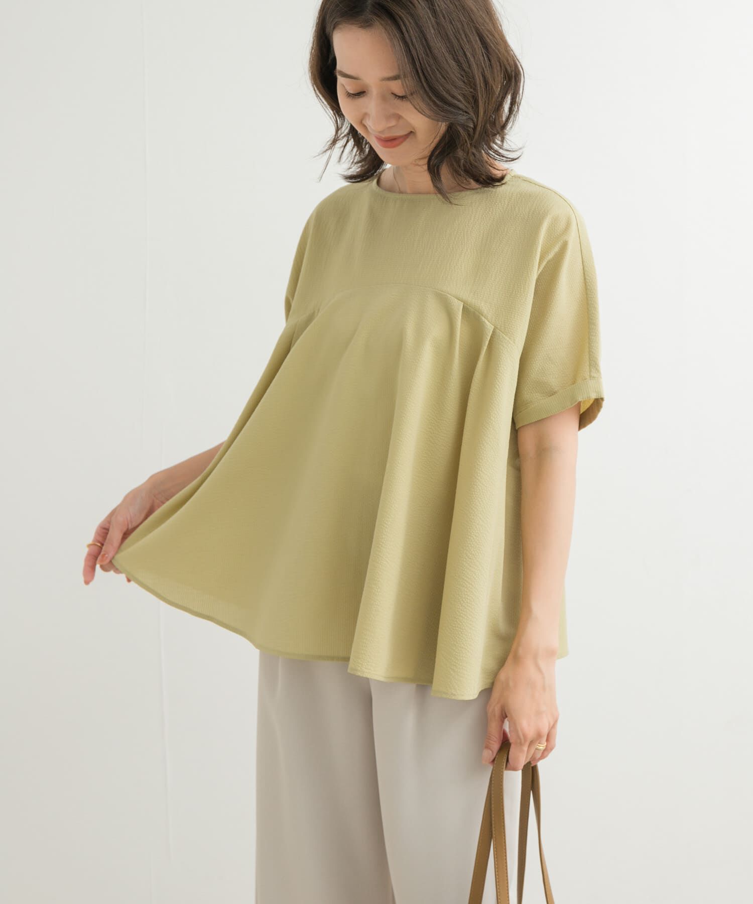 URBAN RESEARCH DOORS「フレア切替えブラウス」|Tシャツ・カットソー|