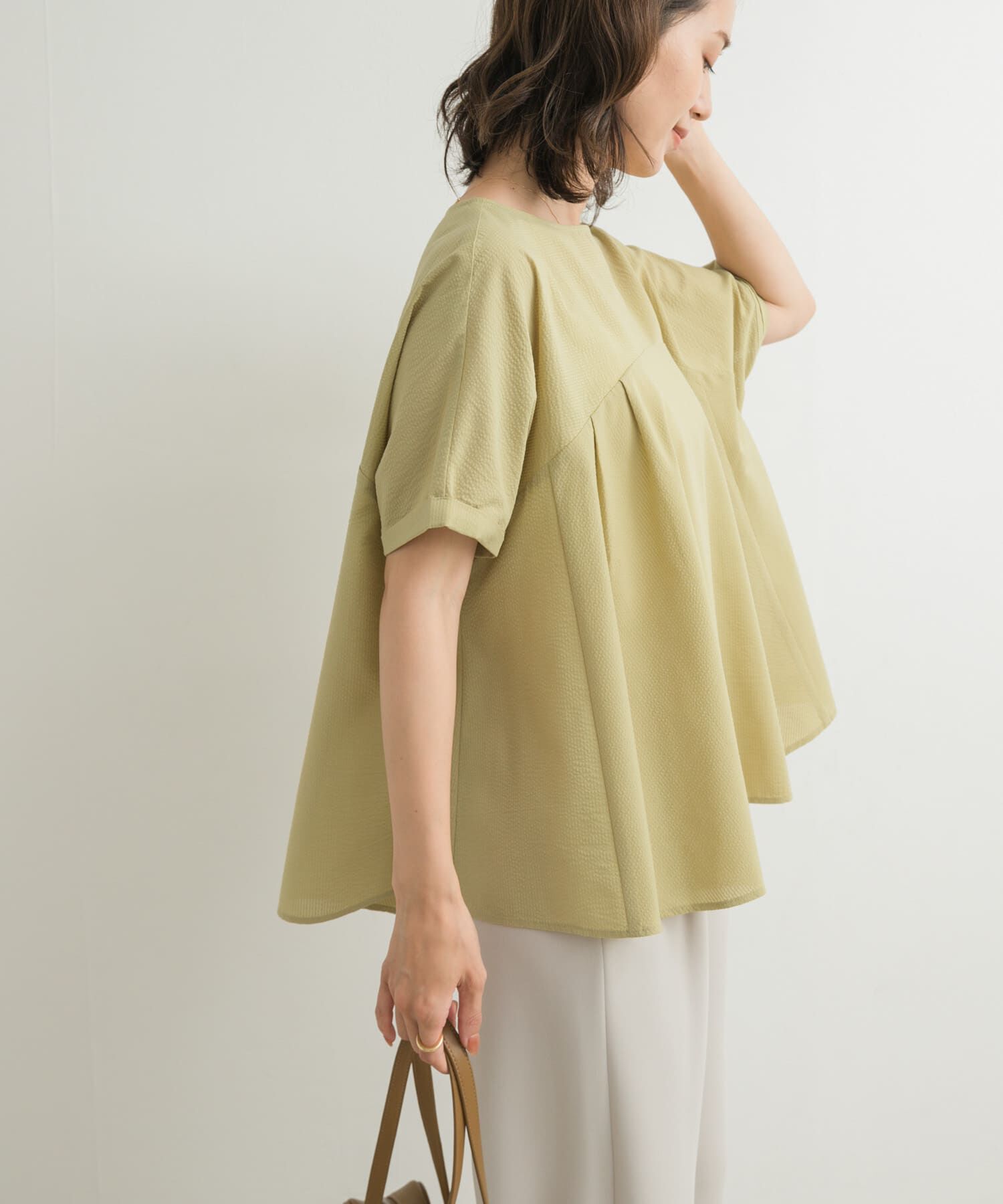 URBAN RESEARCH DOORS「フレア切替えブラウス」|Tシャツ・カットソー|