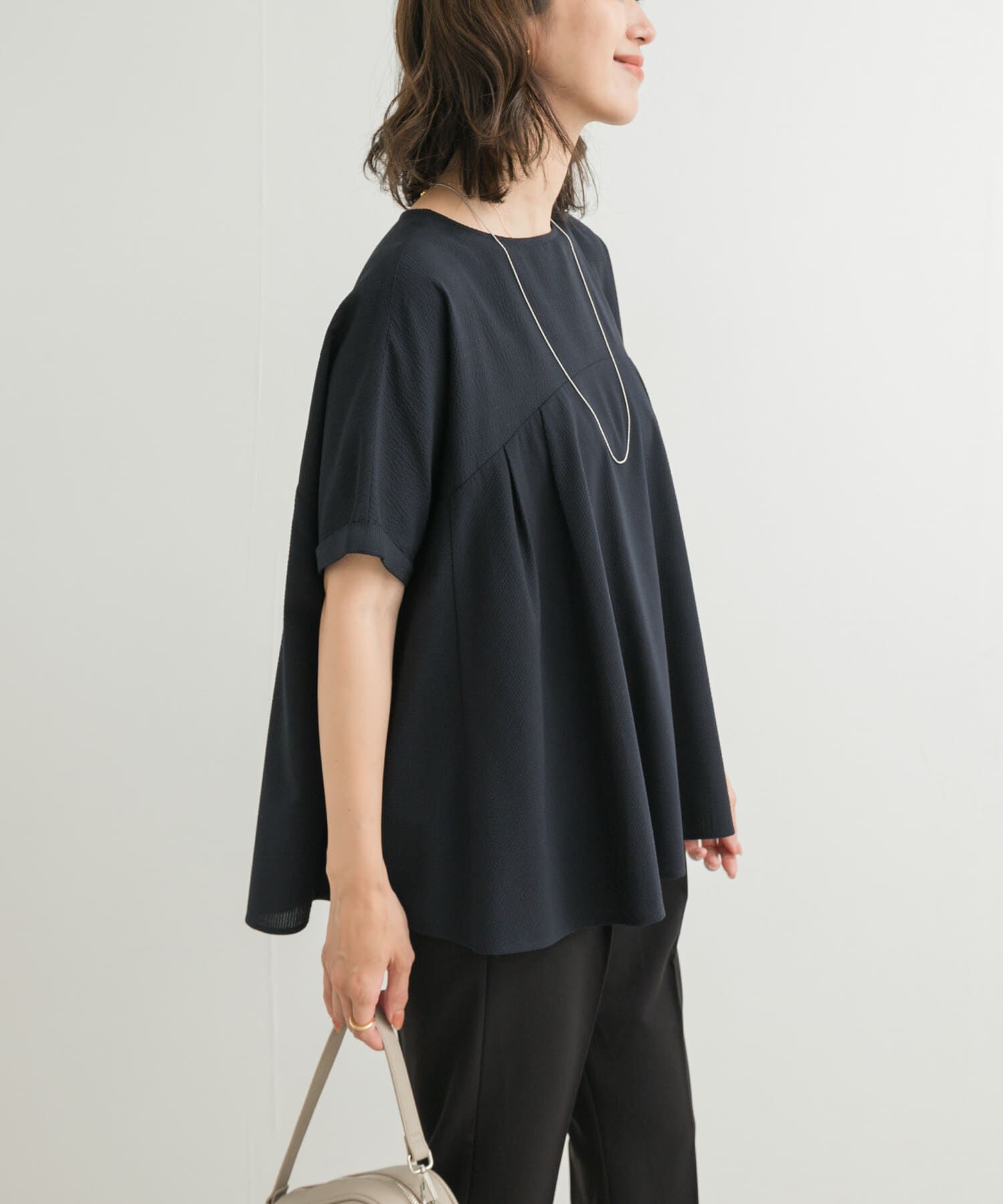 URBAN RESEARCH DOORS「フレア切替えブラウス」|Tシャツ・カットソー|