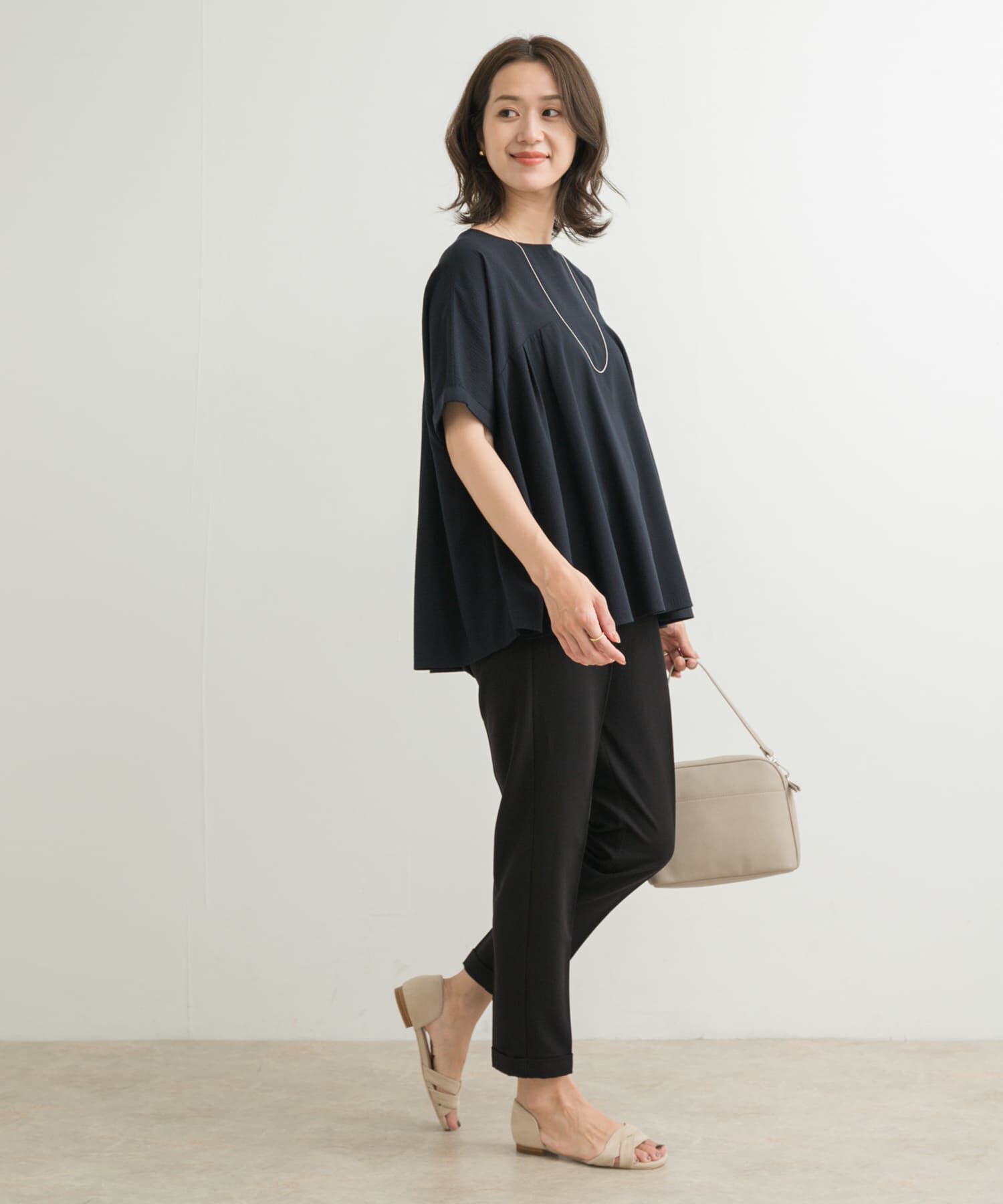 URBAN RESEARCH DOORS「フレア切替えブラウス」|Tシャツ・カットソー|