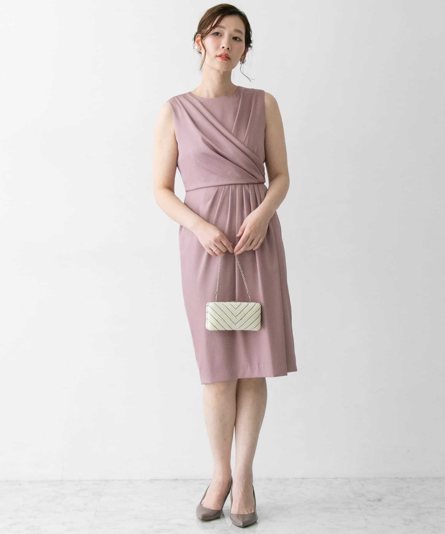 URBAN RESEARCH ROSSO「タックドレープドレス」|ワンピース|レッド系その他