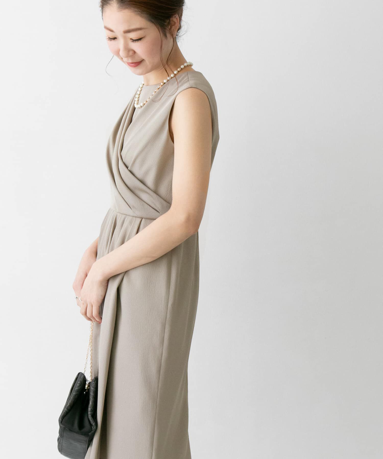 URBAN RESEARCH ROSSO「タックドレープドレス」|ワンピース|