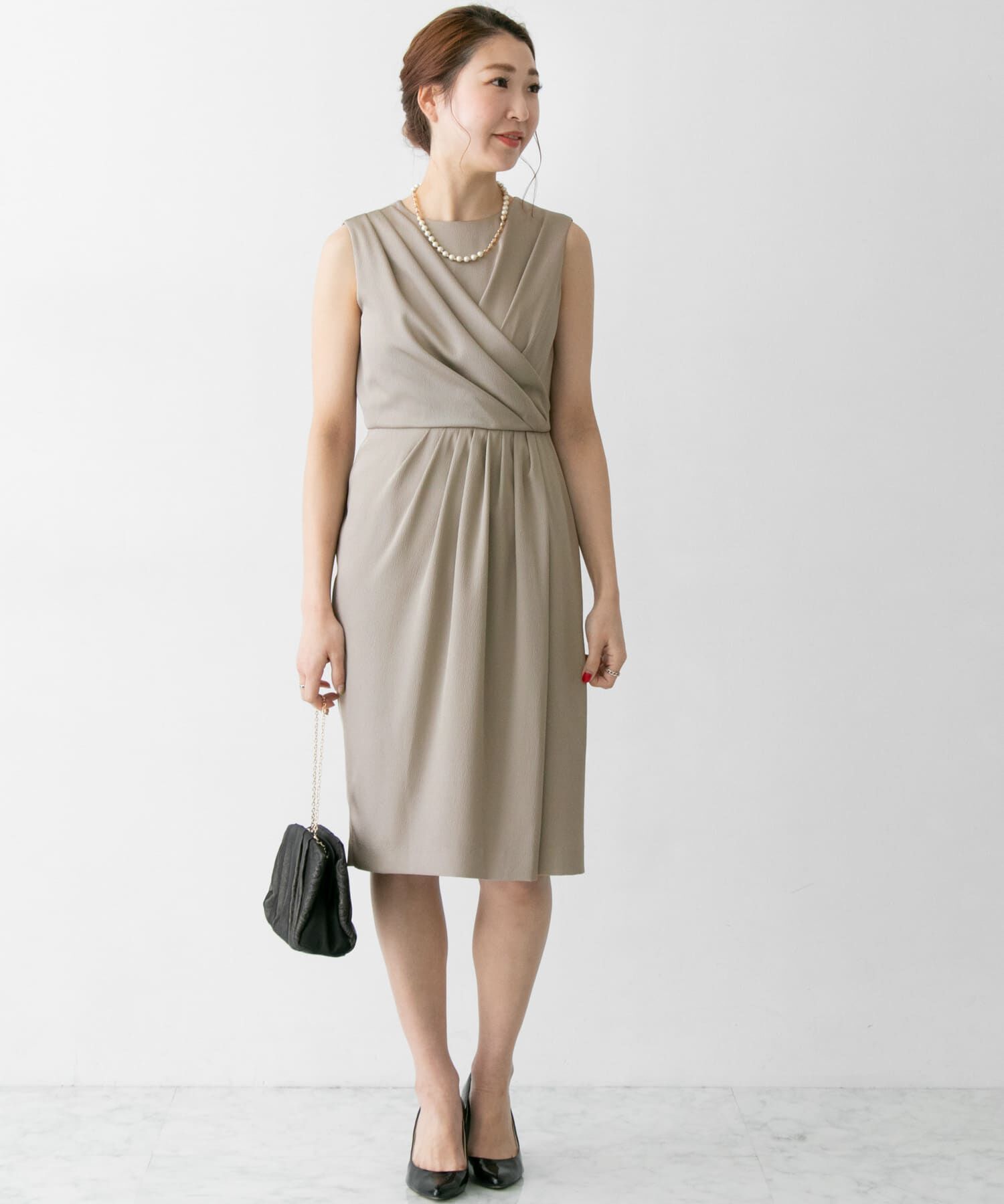 URBAN RESEARCH ROSSO「タックドレープドレス」|ワンピース|