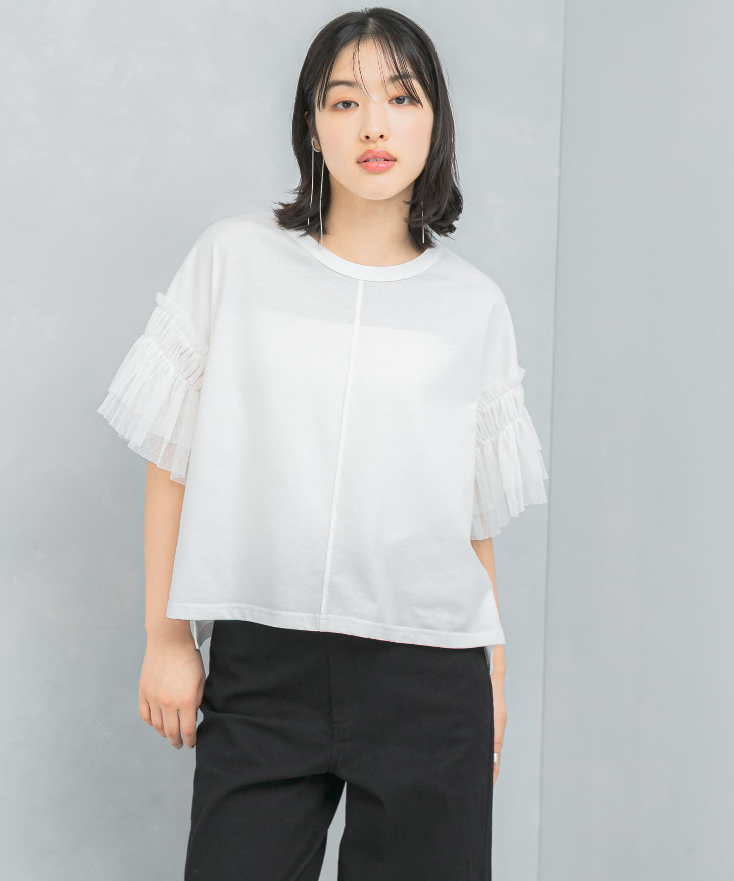 URBAN RESEARCH ROSSO「TORRAZZO DONNA　Mesh sleeve T-shirts」|Tシャツ・カットソー|