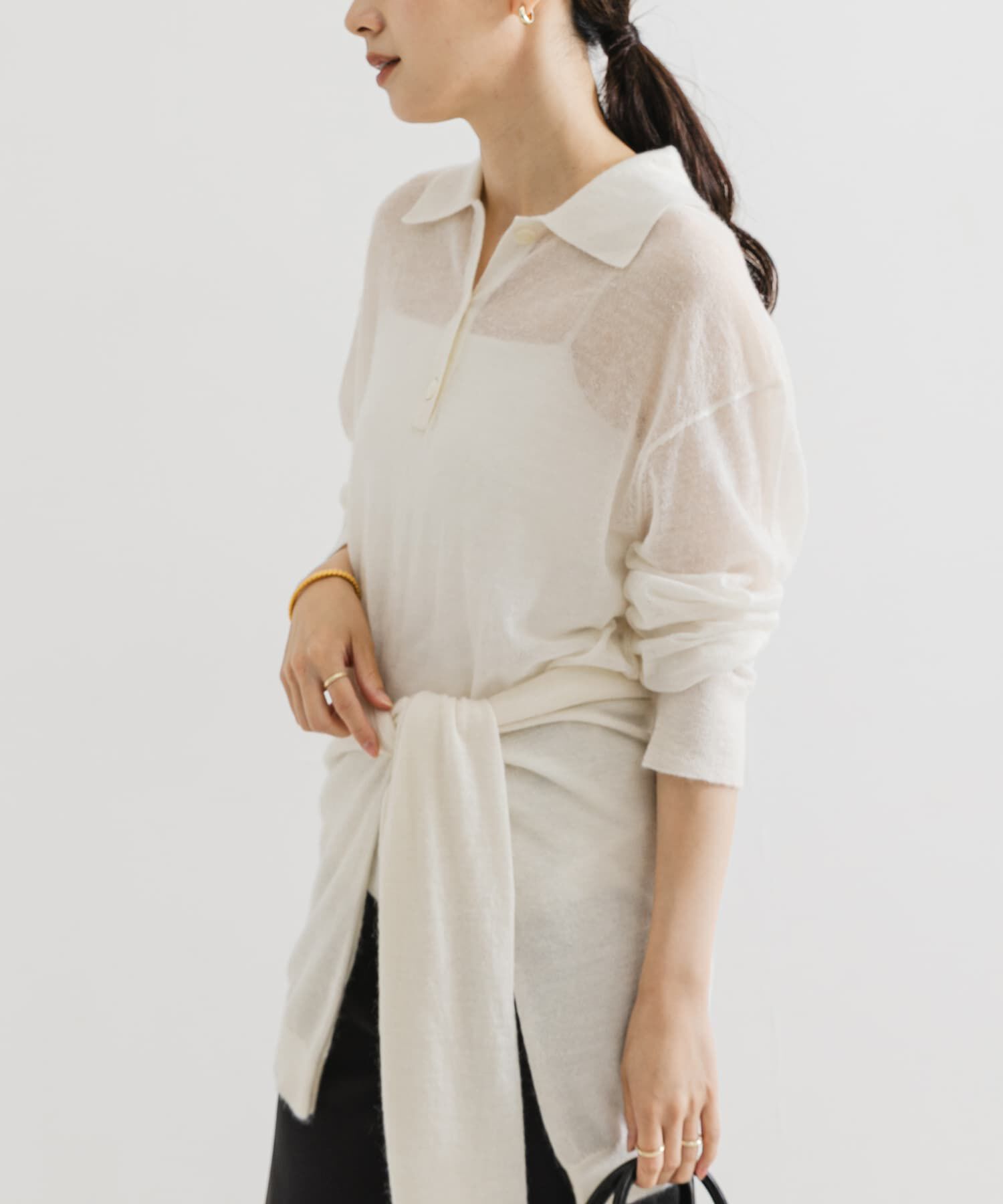 URBAN RESEARCH「ヘアリーポロ衿付きニット」|ニット・セーター|