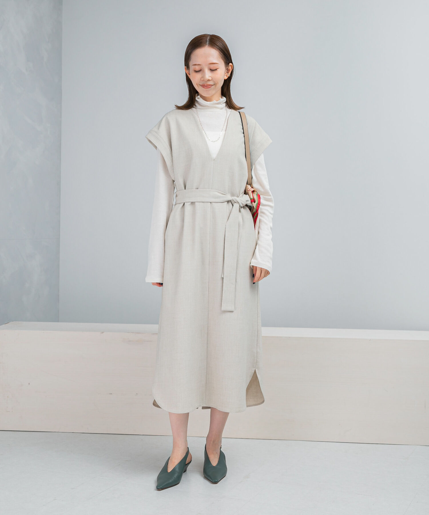 URBAN RESEARCH ROSSO「ウエストマークジャンパースカート」|ワンピース|