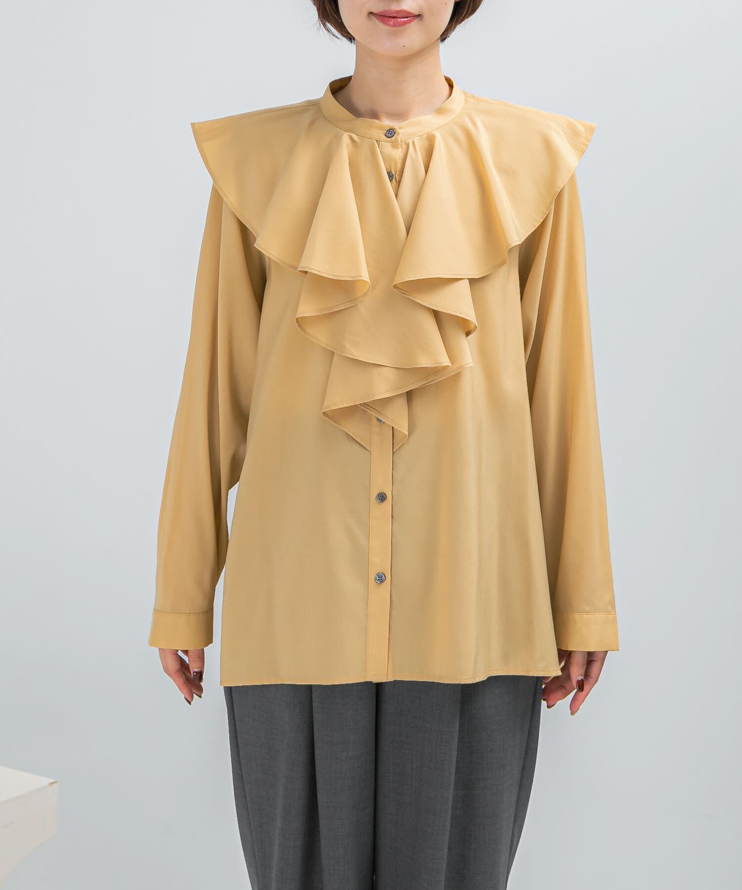 URBAN RESEARCH ROSSO「フリルカラーシャツブラウス」|シャツ・ブラウス|