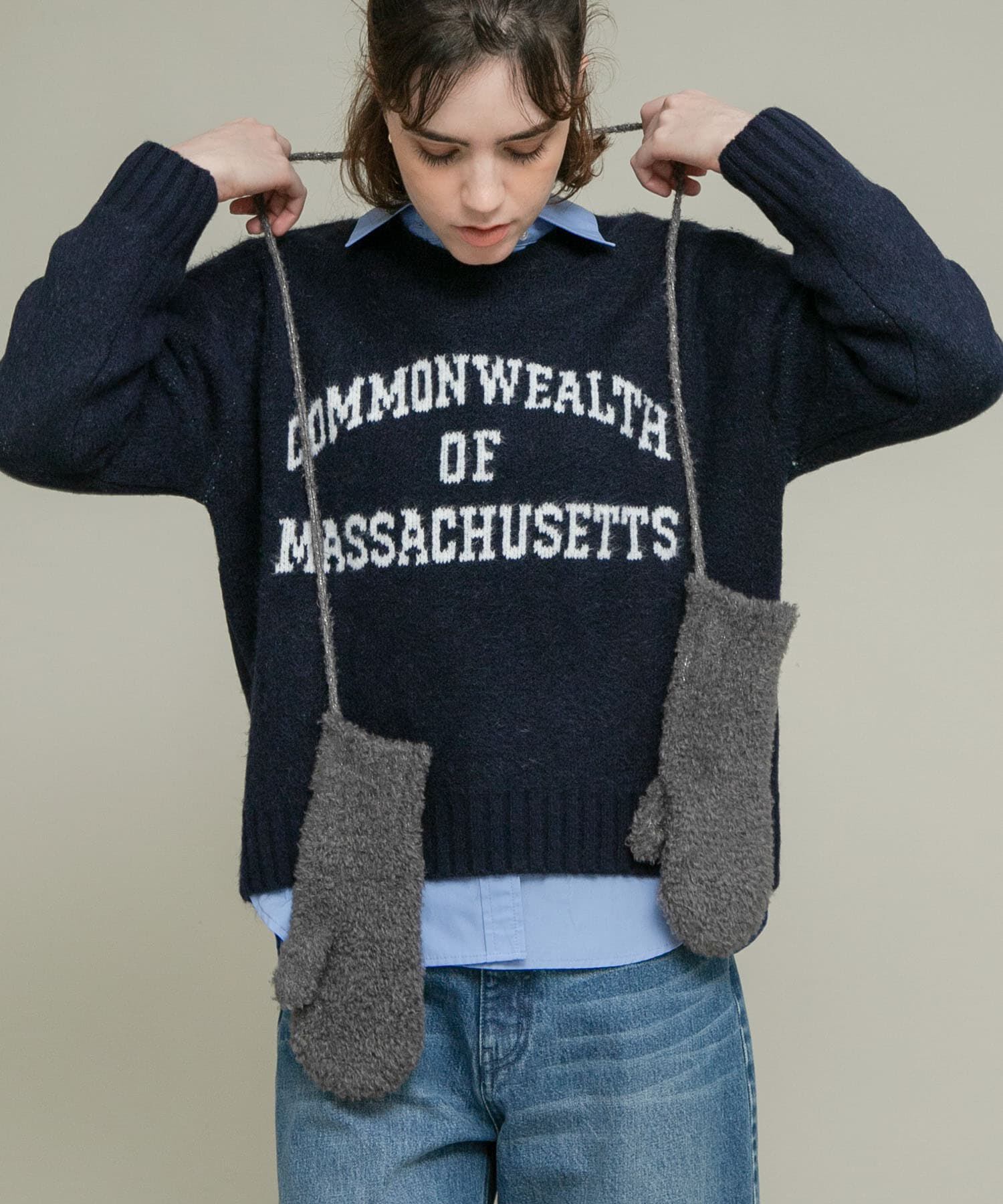 Sonny Label 「ラメブークレーニットミトン」|手袋|