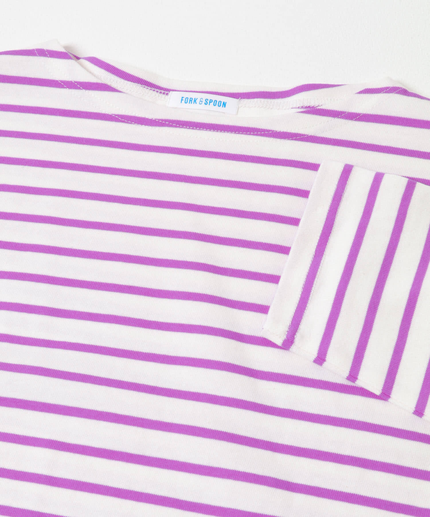 URBAN RESEARCH DOORS「FORK&SPOON　クロップドボートネックボーダー」|Tシャツ・カットソー|