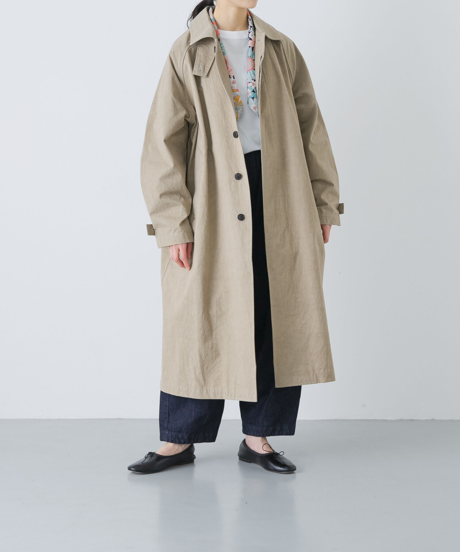 かぐれ「コットンバルコート」|ステンカラーコート|ベージュ