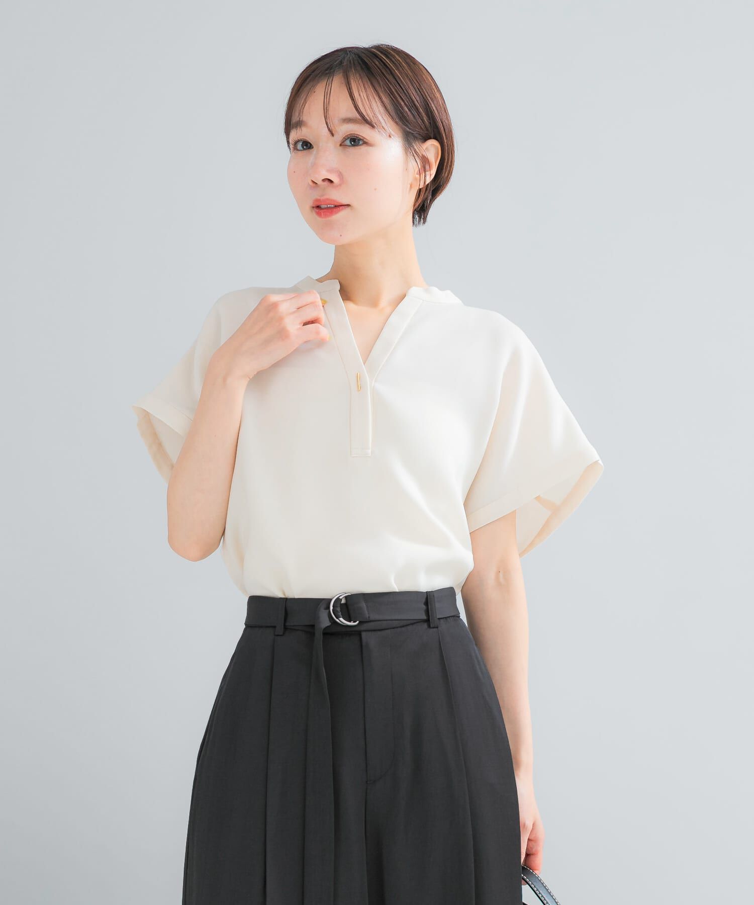 URBAN RESEARCH ROSSO「『セットアップ対応』 UVカット/接触冷感 バンドカラー プルオーバー」|シャツ・ブラウス|