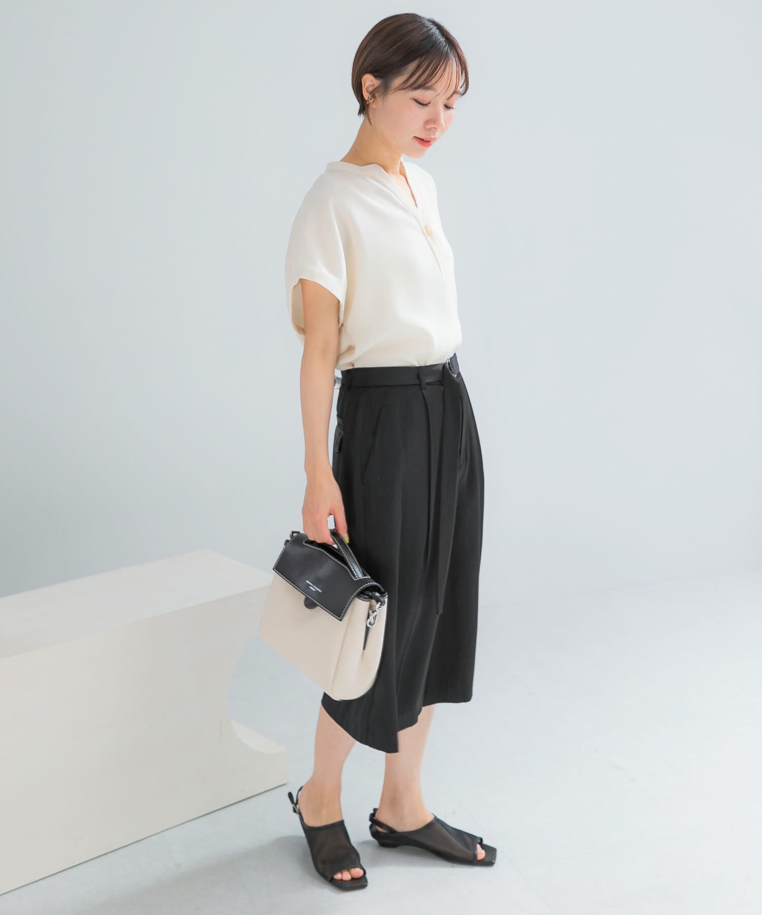 URBAN RESEARCH ROSSO「『セットアップ対応』 UVカット/接触冷感 バンドカラー プルオーバー」|シャツ・ブラウス|