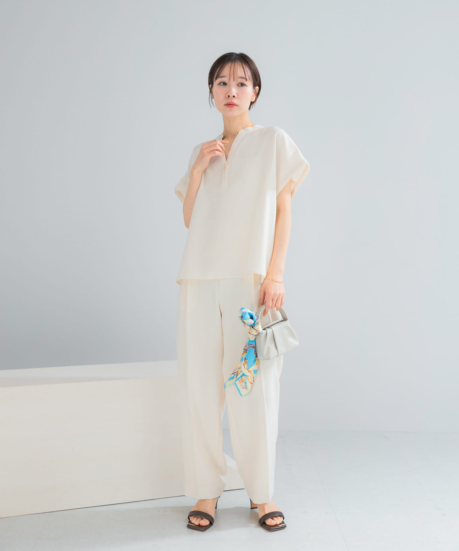 URBAN RESEARCH ROSSO「『セットアップ対応』 UVカット/接触冷感 バンドカラー プルオーバー」|シャツ・ブラウス|