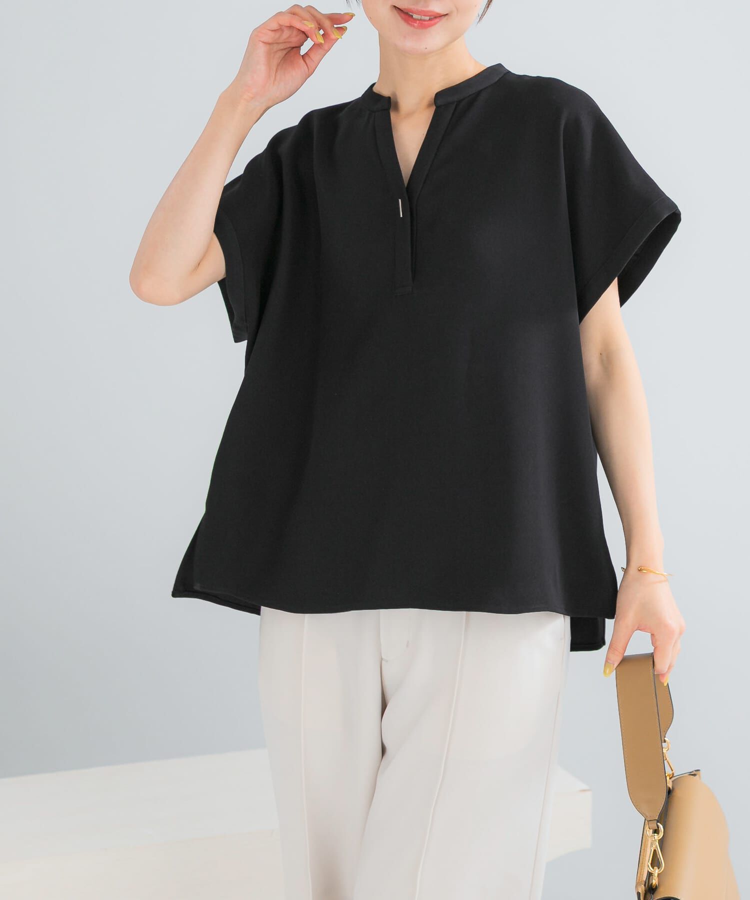 URBAN RESEARCH ROSSO「『セットアップ対応』 UVカット/接触冷感 バンドカラー プルオーバー」|シャツ・ブラウス|