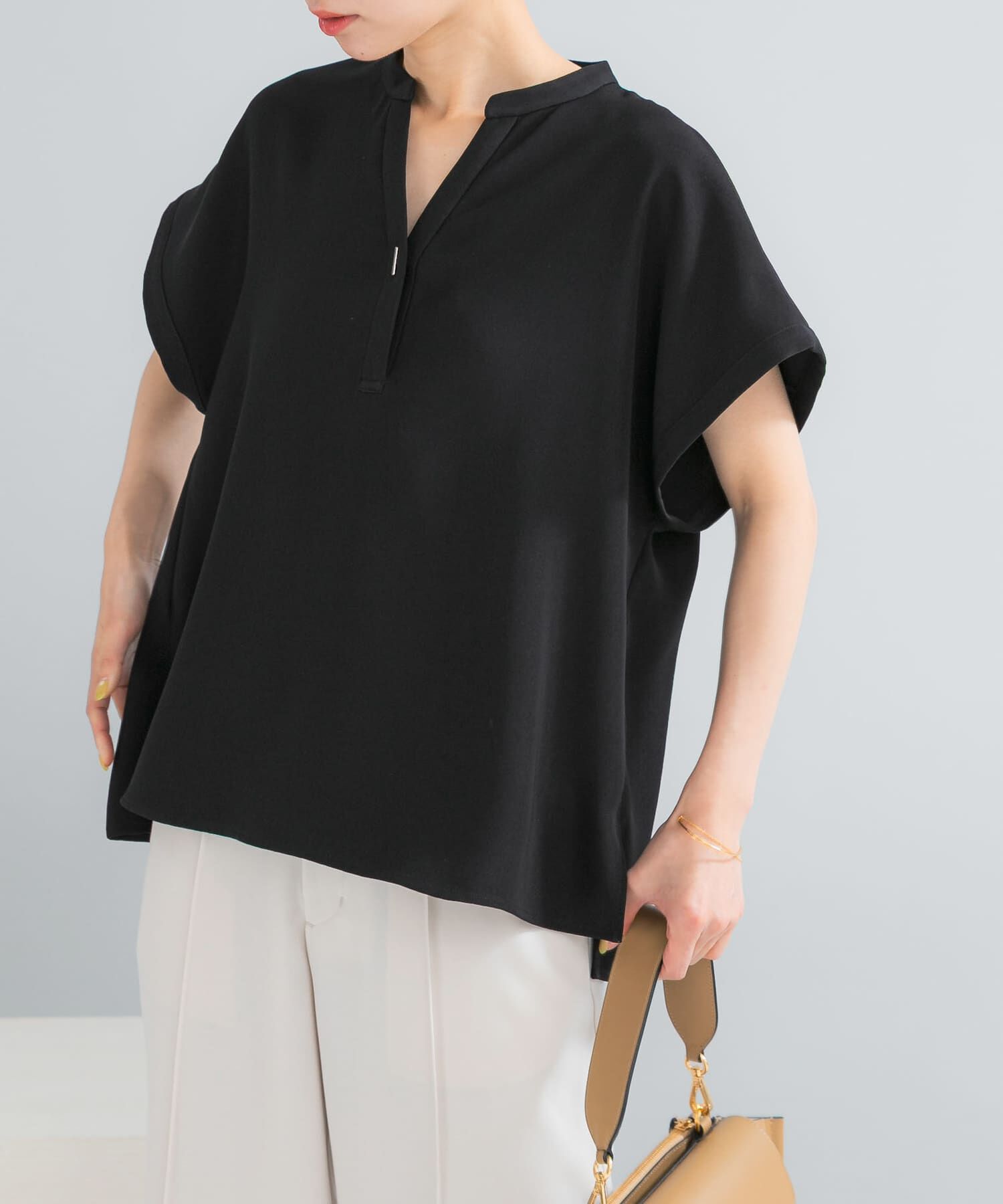 URBAN RESEARCH ROSSO「『セットアップ対応』 UVカット/接触冷感 バンドカラー プルオーバー」|シャツ・ブラウス|