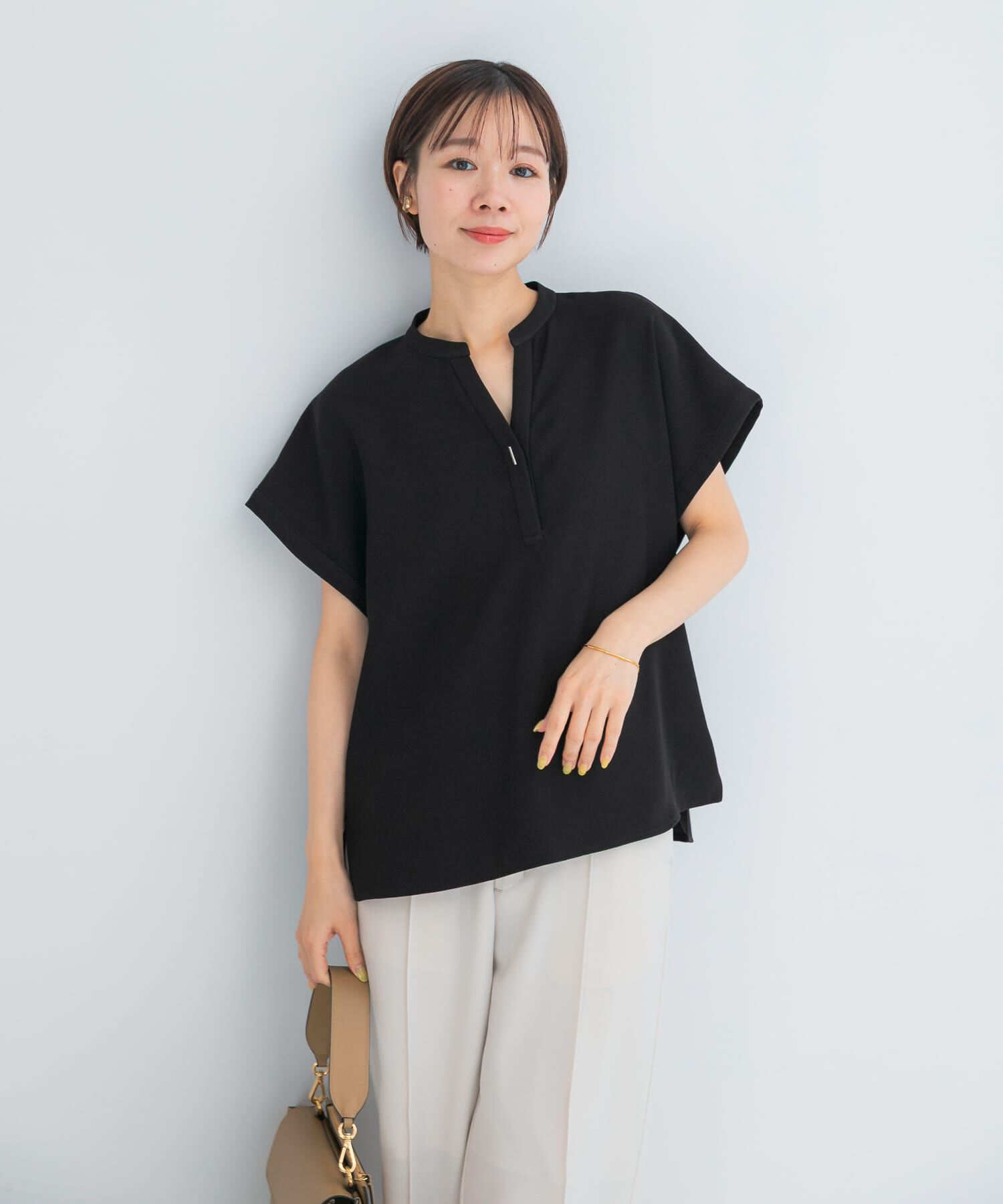 URBAN RESEARCH ROSSO「『セットアップ対応』 UVカット/接触冷感 バンドカラー プルオーバー」|シャツ・ブラウス|