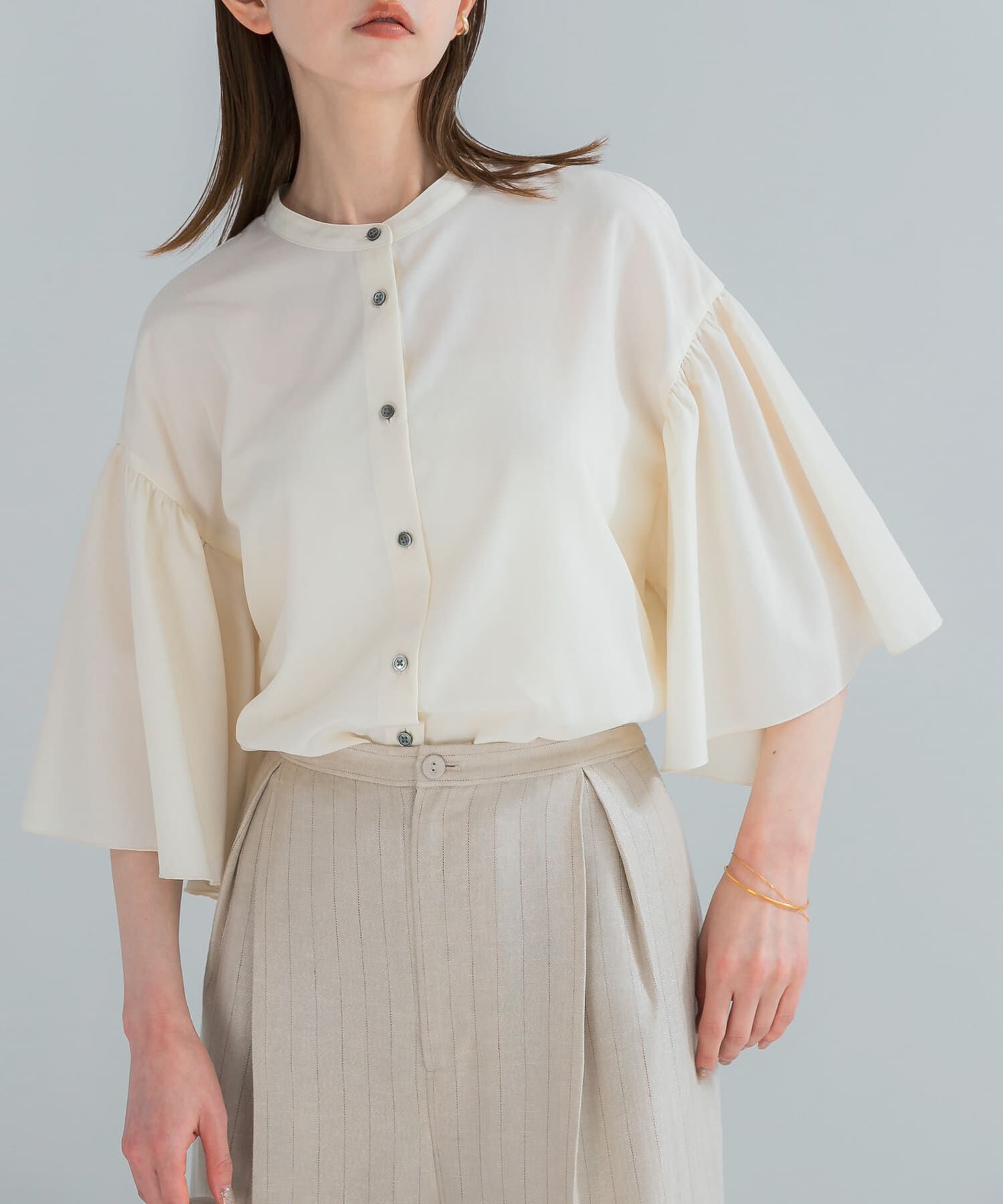 URBAN RESEARCH ROSSO「UVカットウォッシャブルリネン混ブラウス」|シャツ・ブラウス|