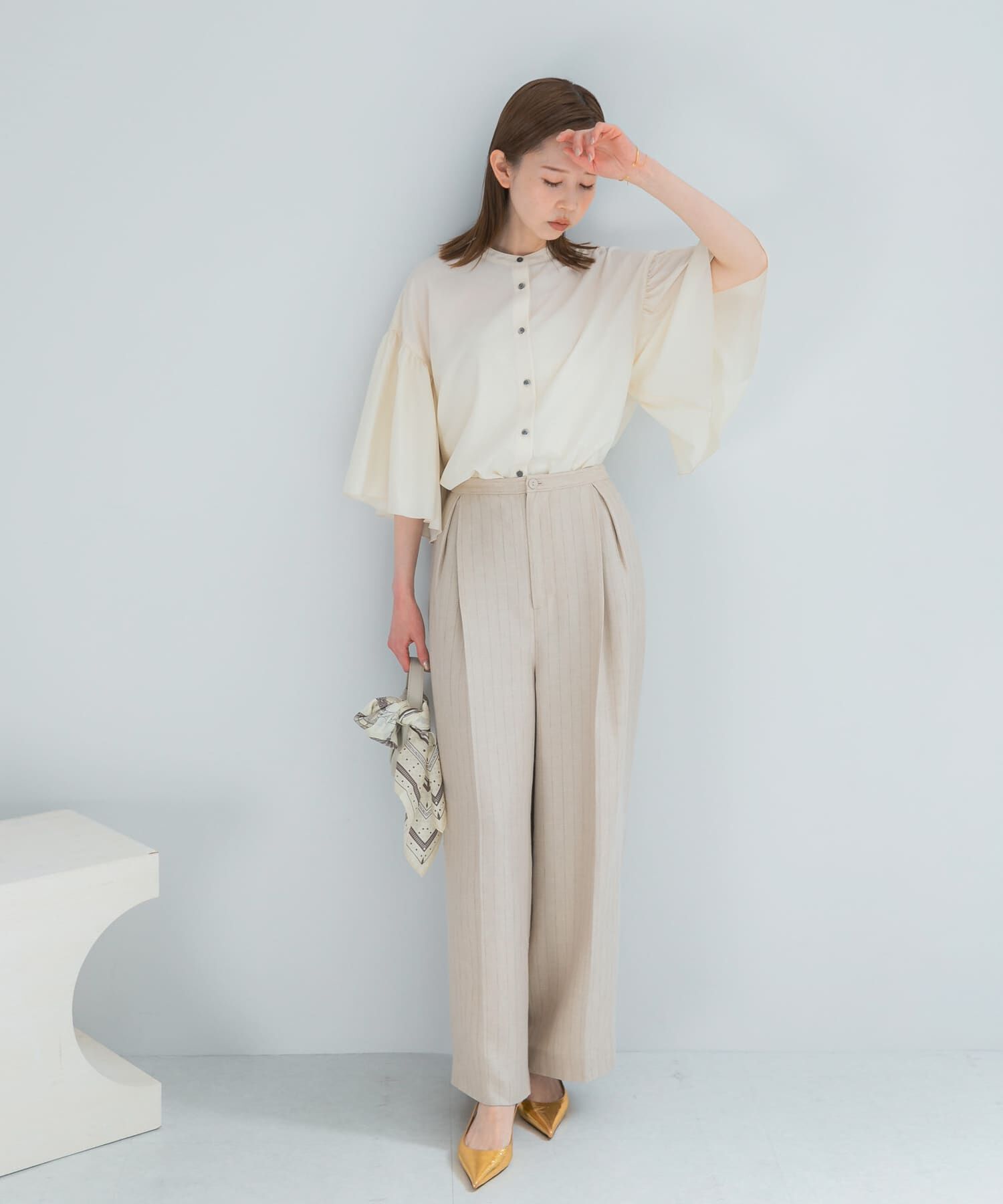 URBAN RESEARCH ROSSO「UVカットウォッシャブルリネン混ブラウス」|シャツ・ブラウス|