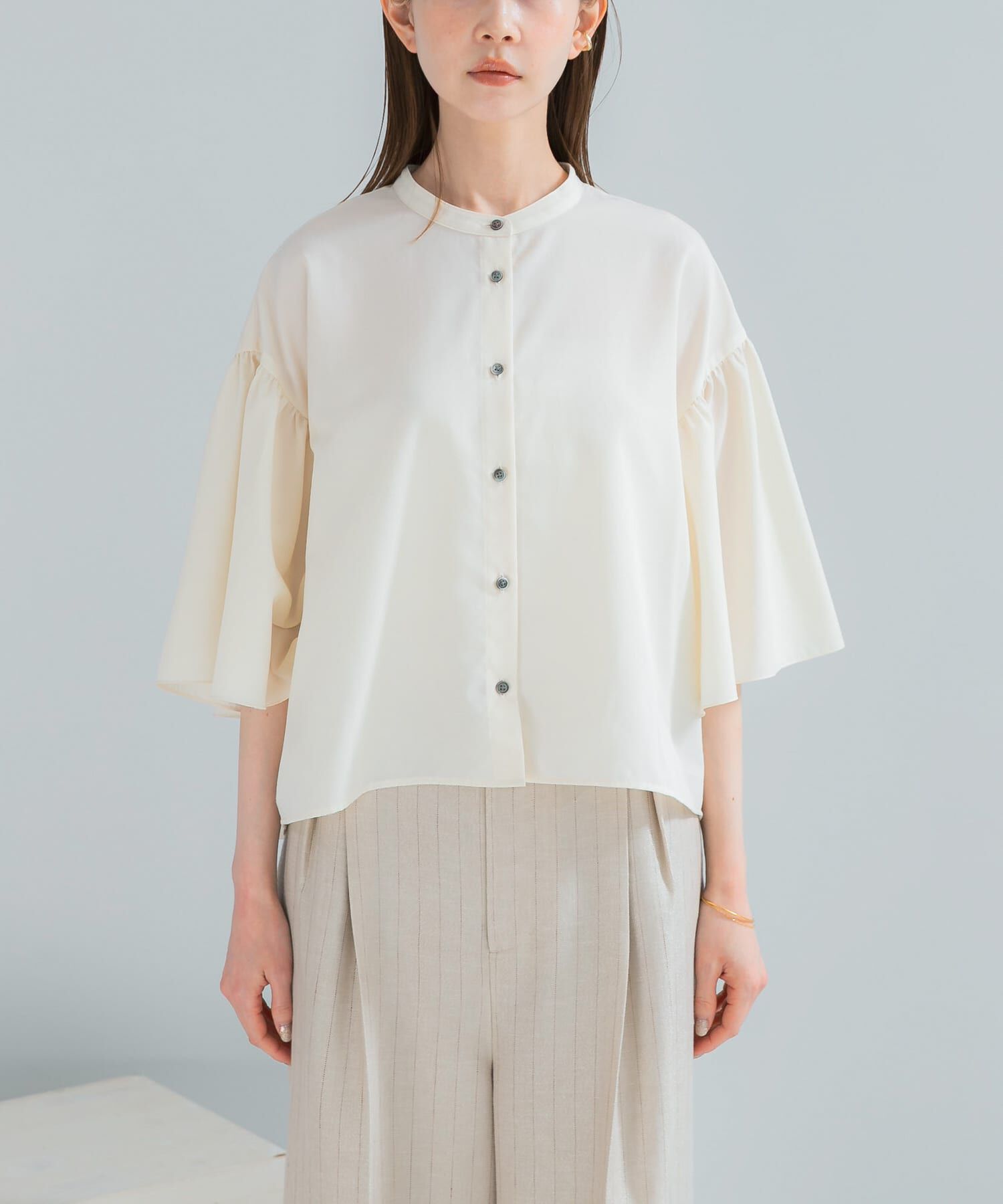 URBAN RESEARCH ROSSO「UVカットウォッシャブルリネン混ブラウス」|シャツ・ブラウス|