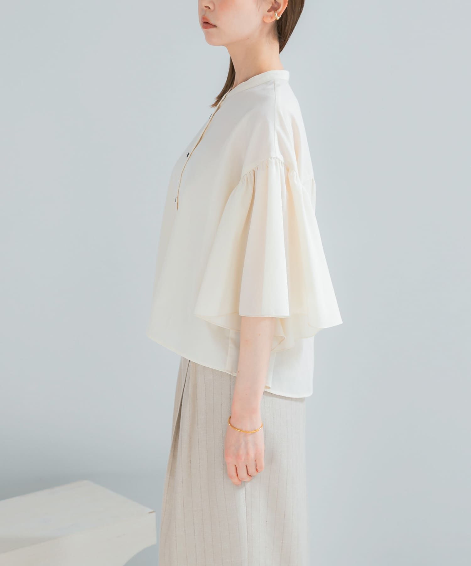 URBAN RESEARCH ROSSO「UVカットウォッシャブルリネン混ブラウス」|シャツ・ブラウス|