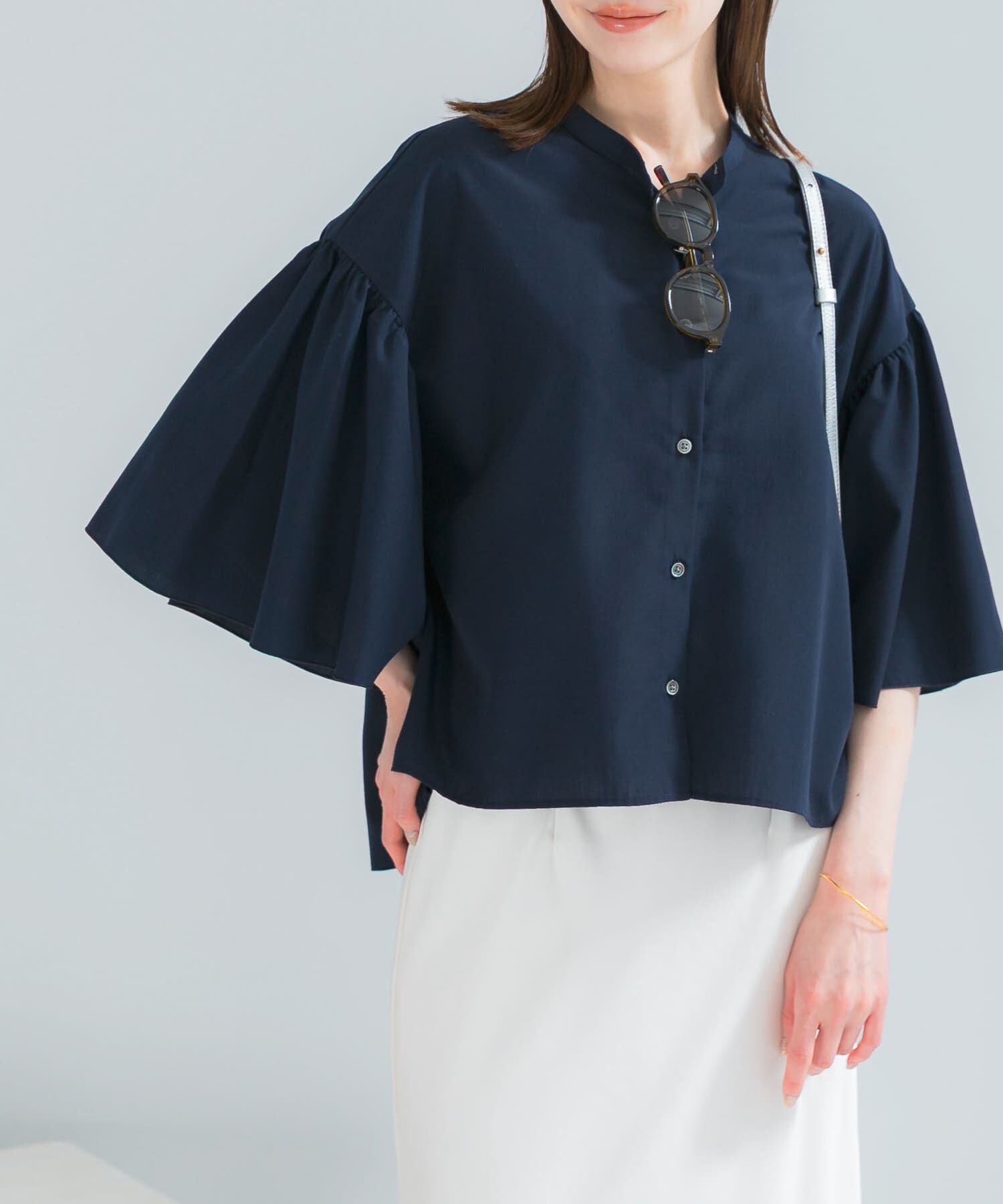 URBAN RESEARCH ROSSO「UVカットウォッシャブルリネン混ブラウス」|シャツ・ブラウス|