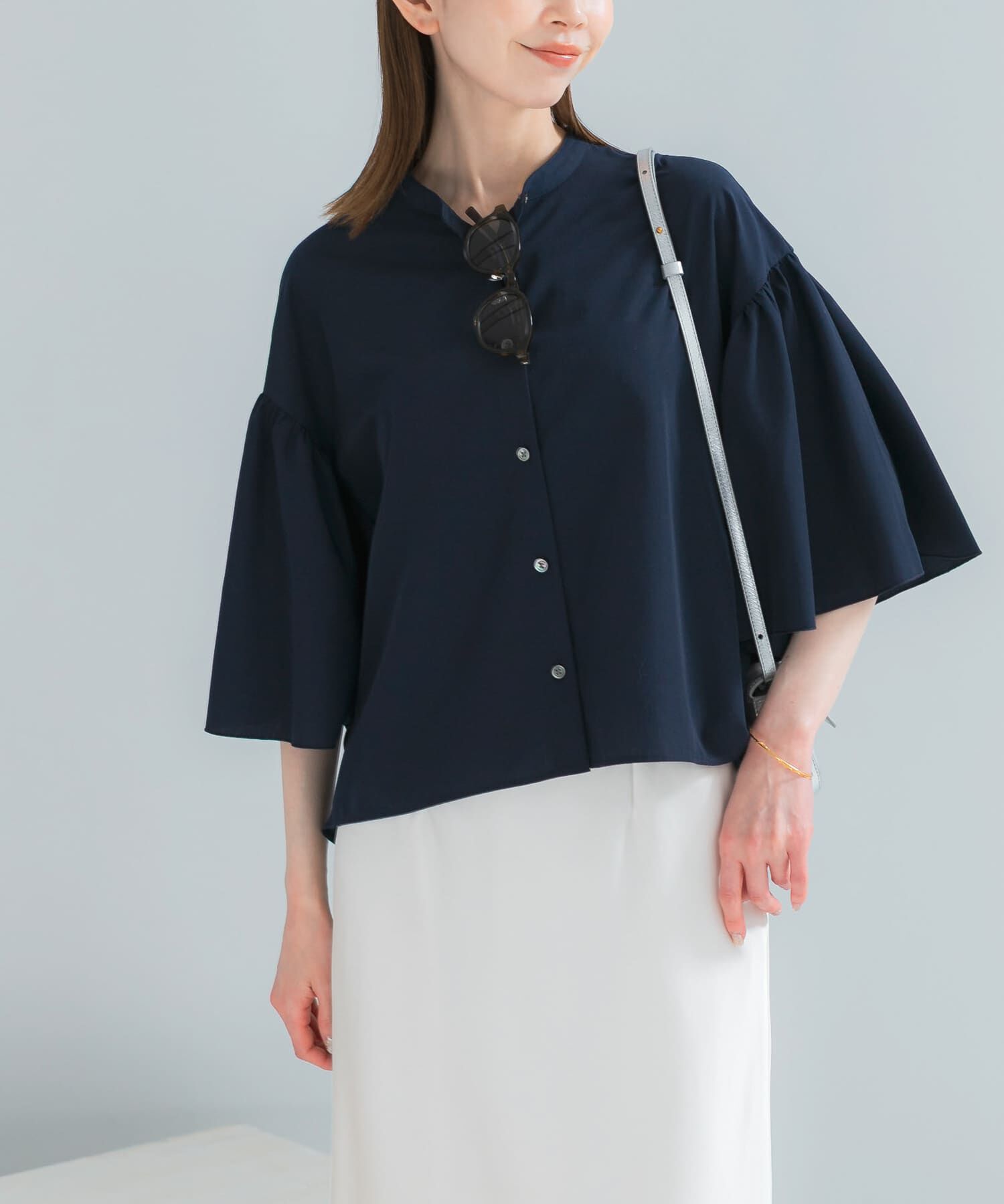 URBAN RESEARCH ROSSO「UVカットウォッシャブルリネン混ブラウス」|シャツ・ブラウス|