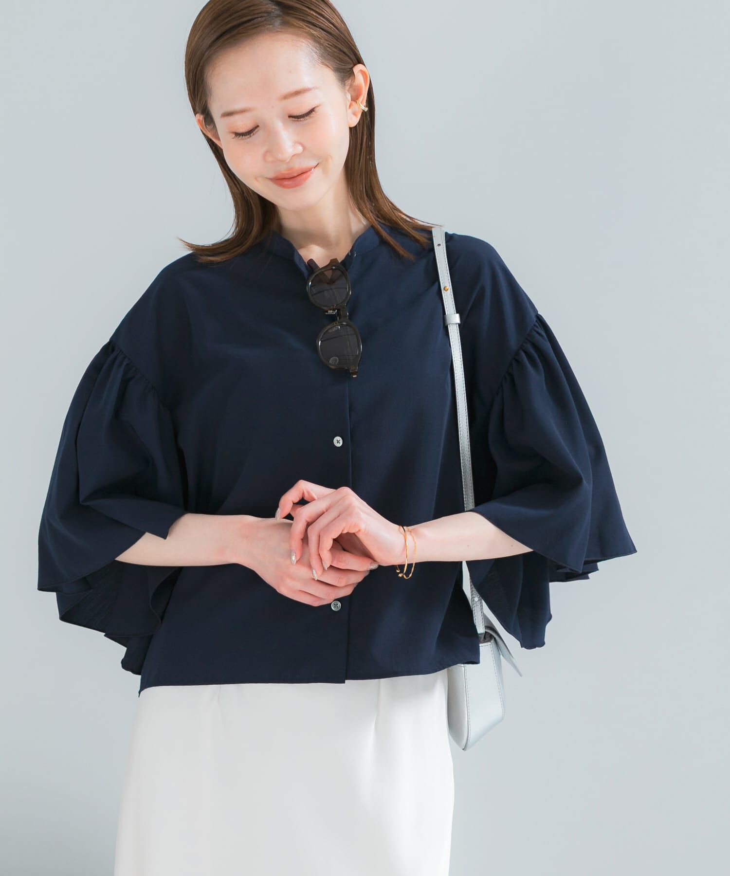 URBAN RESEARCH ROSSO「UVカットウォッシャブルリネン混ブラウス」|シャツ・ブラウス|