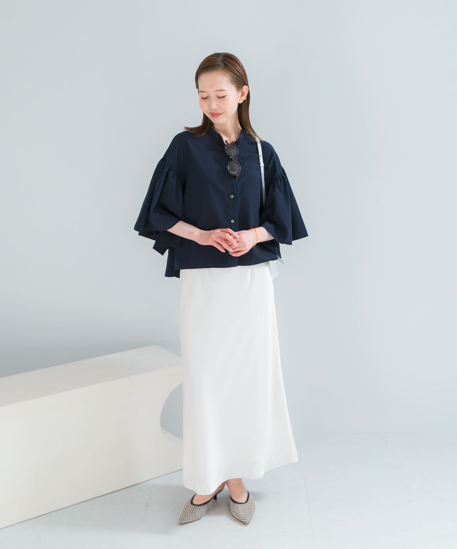 URBAN RESEARCH ROSSO「UVカットウォッシャブルリネン混ブラウス」|シャツ・ブラウス|