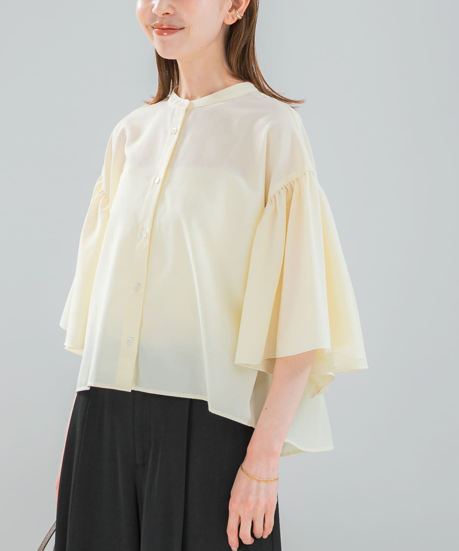 URBAN RESEARCH ROSSO「UVカットウォッシャブルリネン混ブラウス」|シャツ・ブラウス|