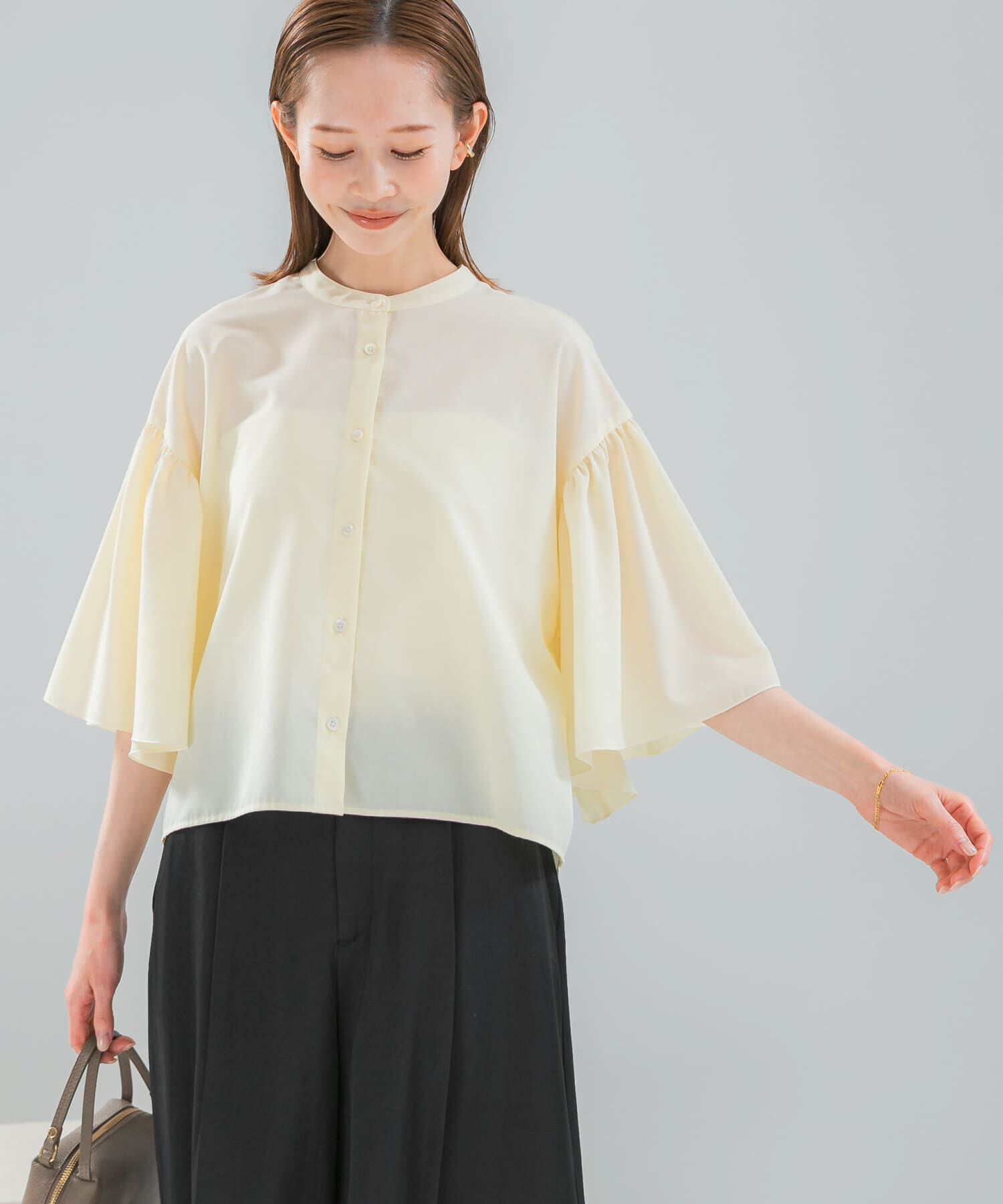 URBAN RESEARCH ROSSO「UVカットウォッシャブルリネン混ブラウス」|シャツ・ブラウス|